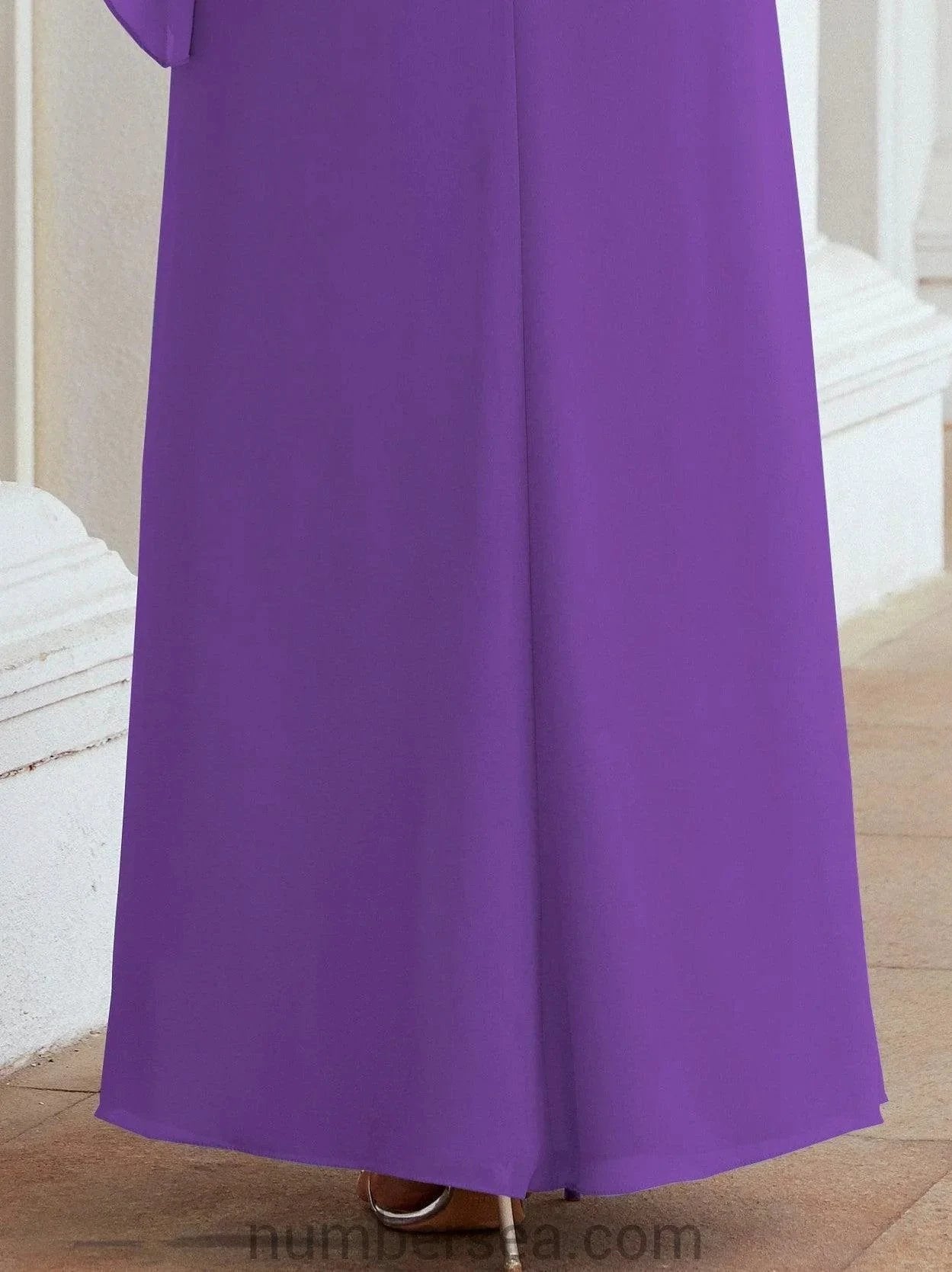 Sunnderly Formal Party Gown Dress Long Mother of The Bride Dresses with Ruffle Cape SY28026 by numbersea