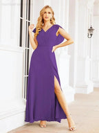 Sunnderly Bridesmaid Dresses Cape Formal Prom Dress Open Back Gowns for Mother of The Bride SY28058 by numbersea