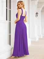 Numbersea Abiti da damigella incrociati con collo all'americana per festa, matrimonio, sera, ballo di fine anno, abiti lunghi da ballo 28053