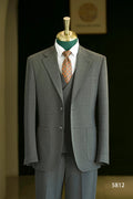 Charcoal Grey Windowpane Check Wool 3-Piece Wedding Suit | Tailored Groom & Groomsmen Attire by 男装