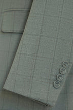 Light Grey Windowpane Check Wool 3-Piece Wedding Suit | Tailored Groom & Groomsmen Attire by 男装