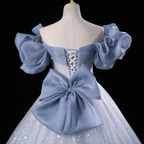 Sweet Blue Tulle Sequins Evening Dress Fairy Ball Gown Y7679 by simplepromdress