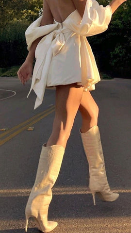 Lovely White Homecoming Dress Backless Party Dress Y1881
