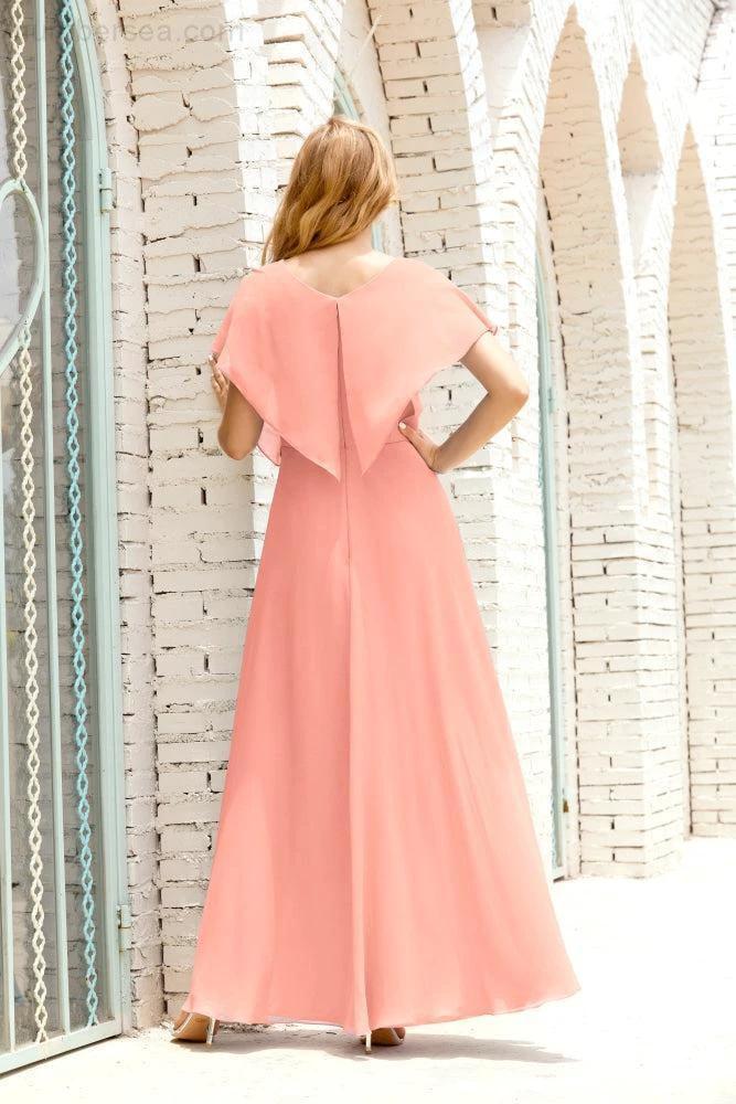 Numbersea Mother of The Bride Dresses Plus Size V-Neck Floor Length Formal Prom Dress for Wedding Guest 28020 by numbersea