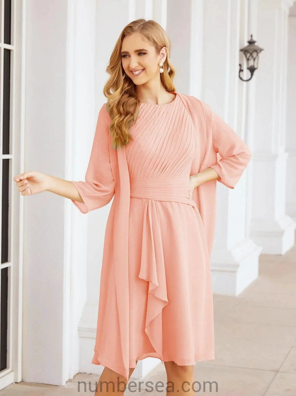 Sunnderly Mother of The Bride Dresses Prom Dress Casual Pleated Dress SY28065 by numbersea
