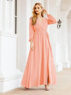 Sunnderly Women's Chiffon Bridesmaid Dress A line Long Sleeves Formal Evening Prom Gown for Wedding Guest SY28032 by numbersea