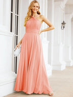 Numbersea Abiti da damigella incrociati con collo all'americana per festa, matrimonio, sera, ballo di fine anno, abiti lunghi da ballo 28053