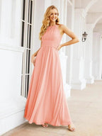 Numbersea Keyhole Bridesmaid Dresses Sleeveless Formal Evening Party Prom Gowns 28043 by numbersea
