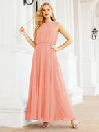 Numbersea Sleeveless Long Bridesmaid Dress A line Formal Evening Prom Gown 28025