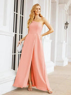 Numbersea Women's One Shoulder Formal Prom Gowns for Mother of The Bride Side Slit Bridesmaid Dresses 28052 by numbersea