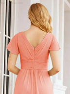 Numbersea Formal Prom Gowns for Mother of The Bride Cap Sleeves Bridesmaid Dress 28047 by numbersea
