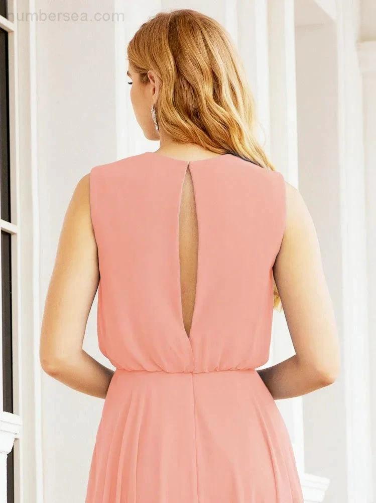 Numbersea Sleeveless Long Bridesmaid Dress A line Formal Evening Prom Gown 28025