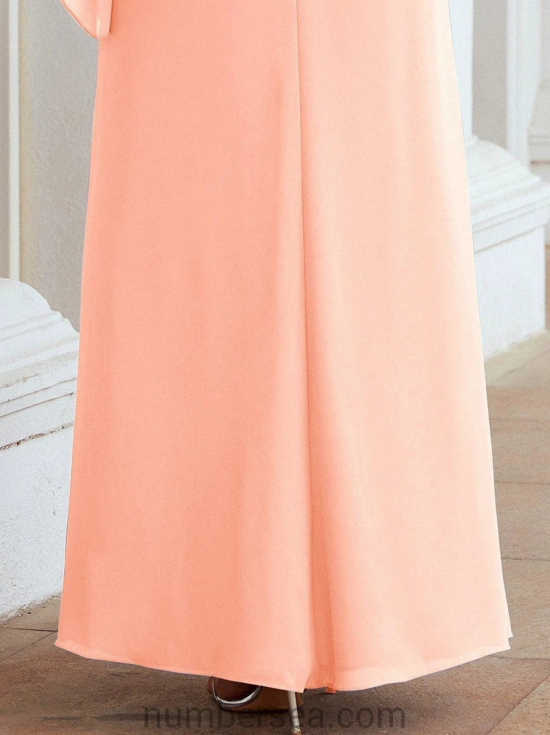 Sunnderly Formal Party Gown Dress Long Mother of The Bride Dresses with Ruffle Cape SY28026 by numbersea