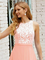 Lace Bridesmaid Dress Floor Length Evening Gowns with Pockets 28017 by numbersea