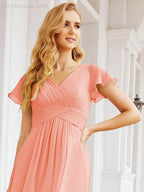 Numbersea Formal Prom Gowns for Mother of The Bride Cap Sleeves Bridesmaid Dress 28047 by numbersea