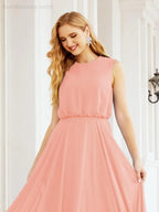 Numbersea Sleeveless Long Bridesmaid Dress A line Formal Evening Prom Gown 28025