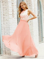 Lace Bridesmaid Dress Floor Length Evening Gowns with Pockets 28017 by numbersea