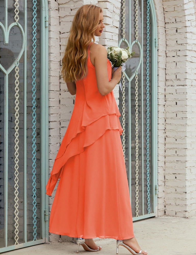 Chiffon Long Plus Size Mother of Bride Dresses Formal Bridesmaid Prom Gown SY28019