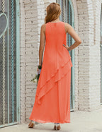 Chiffon Long Plus Size Mother of Bride Dresses Formal Bridesmaid Prom Gown SY28019