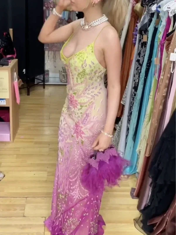 Gorgeous Chiffon Sequin Beaded Evening Dress Long Prom Dress Y8295 by simplepromdress