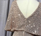 Mermaid Short Sleeves Sexy V Neck Evening Dress, Elegant Glitter Bat Sleeves Formal Party Dress Y1390 by simplepromdress