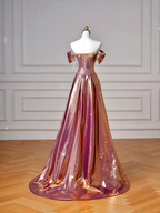 Classy Purple Satin Beaded Mermaid Prom Dress Off The Shoulder Long Evening Dress Y8605 by simplepromdress