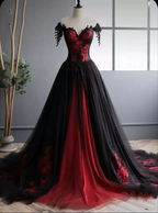 Unique Off The Shoulder Green A-line Sweetheart Tulle Long Party Dress Evening Dress Y7795 by simplepromdress