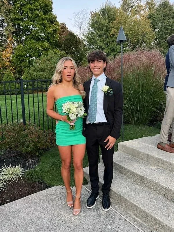Sexy Green Strapless Homecoming Dress Green Mini Dress Y4009 by simplepromdress