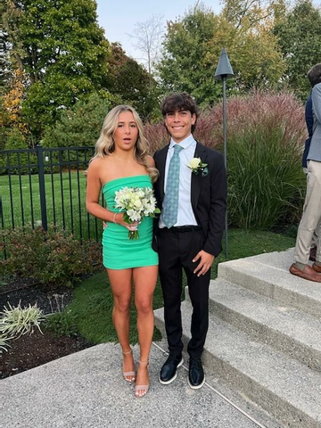 Sexy Green Strapless Homecoming Dress Green Mini Dress Y4009