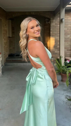 Sexy Backless Mermaid Party Prom Dress Formal Satin Evening Gown Y8119 by simplepromdress
