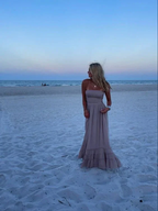 Charming Strapless A-line Beach Dress Long Evening Dress Y6928 by simplepromdress