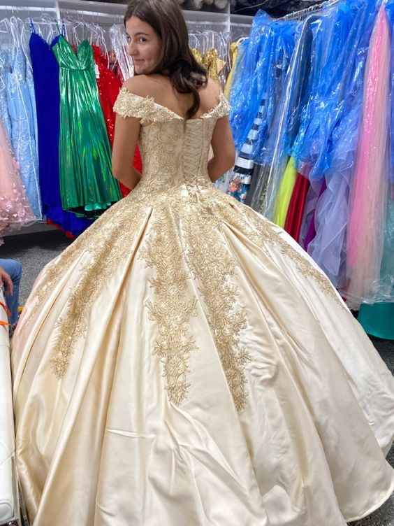 Stunning Off The Shoulder Ball Gown,Sweet 16 Dress Y6978 Hover Image