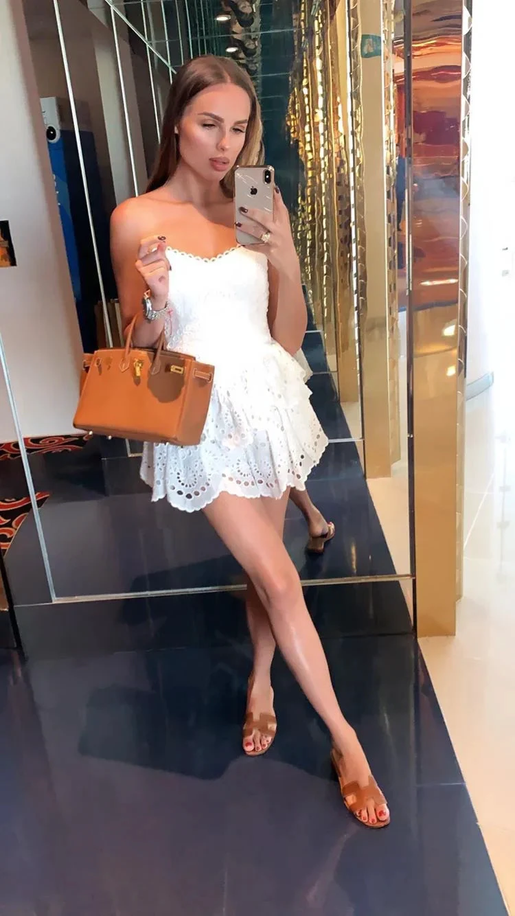 Lovely White A-line Homecoming Dress White Cocktail Dress Y5068 by simplepromdress