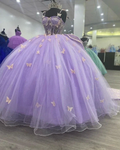 Purple Tulle Ball Gown With Butterflies,Sweet 16 Dress,Purple Princess Dress Y2270 by simplepromdress