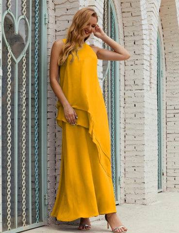 Chiffon Long Plus Size Mother of Bride Dresses Formal Bridesmaid Prom Gown SY28019
