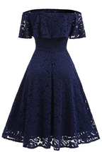 Dark Navy Lace A-line Homecoming Dress Y1160 by simplepromdress
