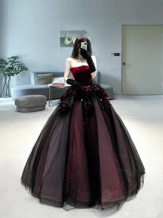 Red long prom dress ball gown evening dress classy gown Y7343 by simplepromdress