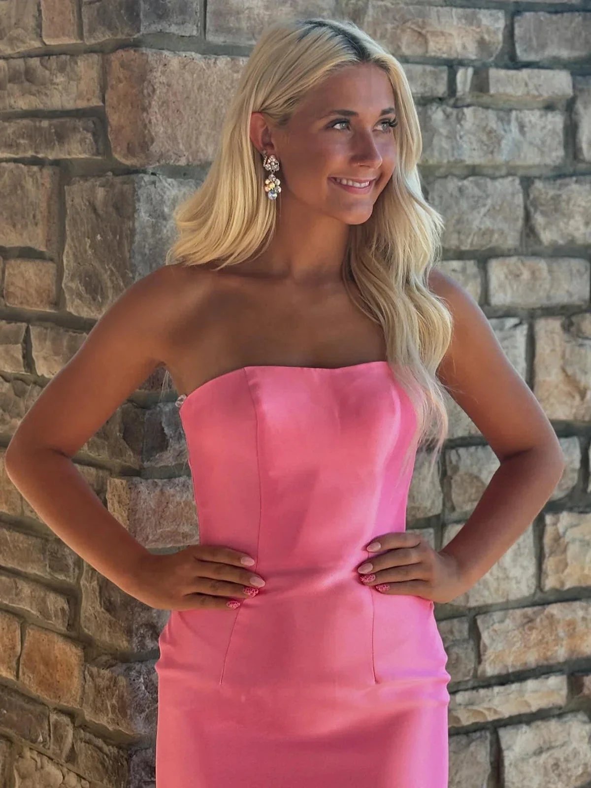 Ida | Sky Blue Mermaid Strapless Prom Dresses With Split by KissProm