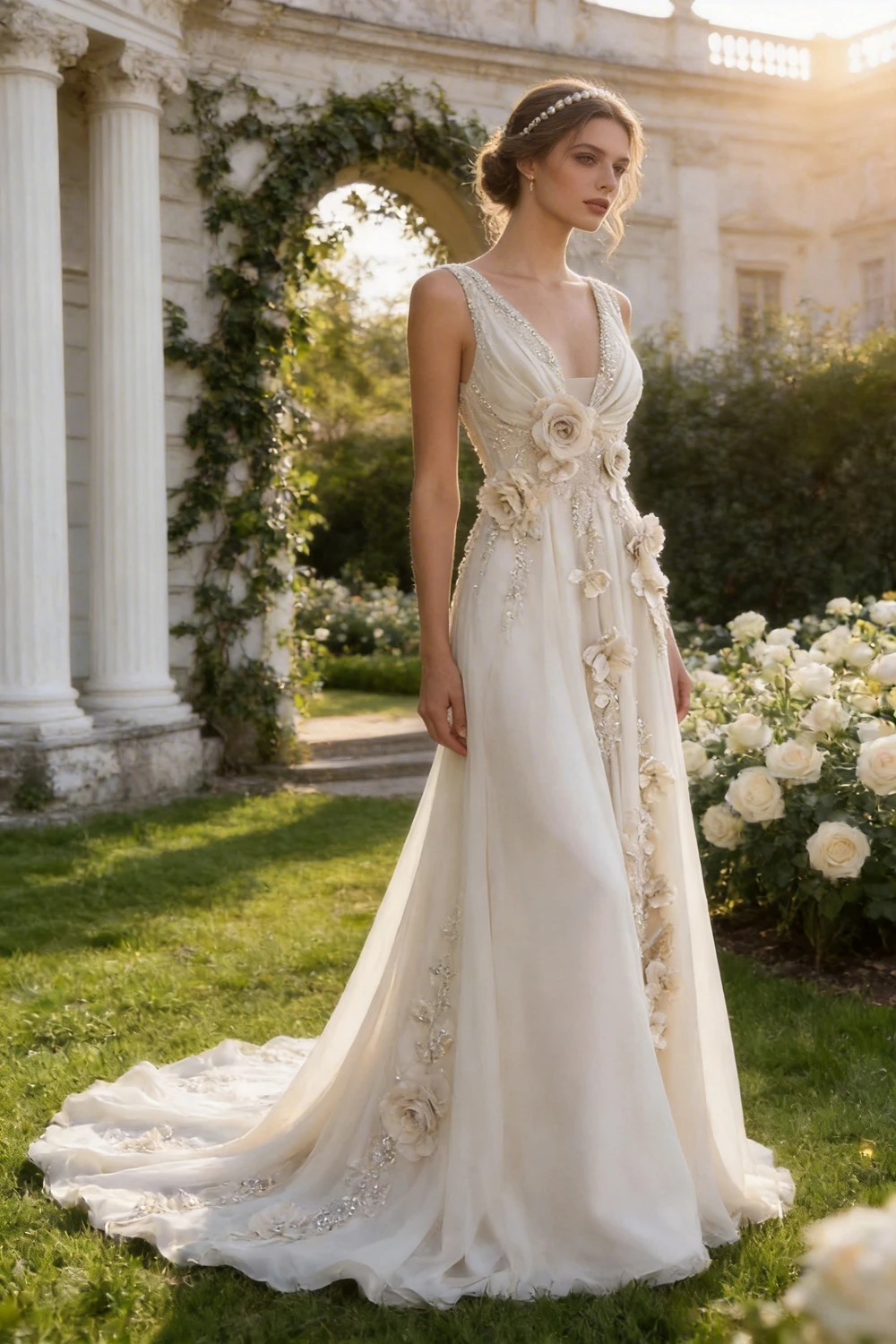 Charming V Neck Chiifon Appliques Beaded Prom Dress Wedding Dress Y8032 by simplepromdress