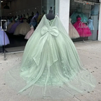 Mint Green Quinceanera Dresses 3D Flowers Ball Gown Pageant Party Sweet 15 Dress Y4481 by simplepromdress