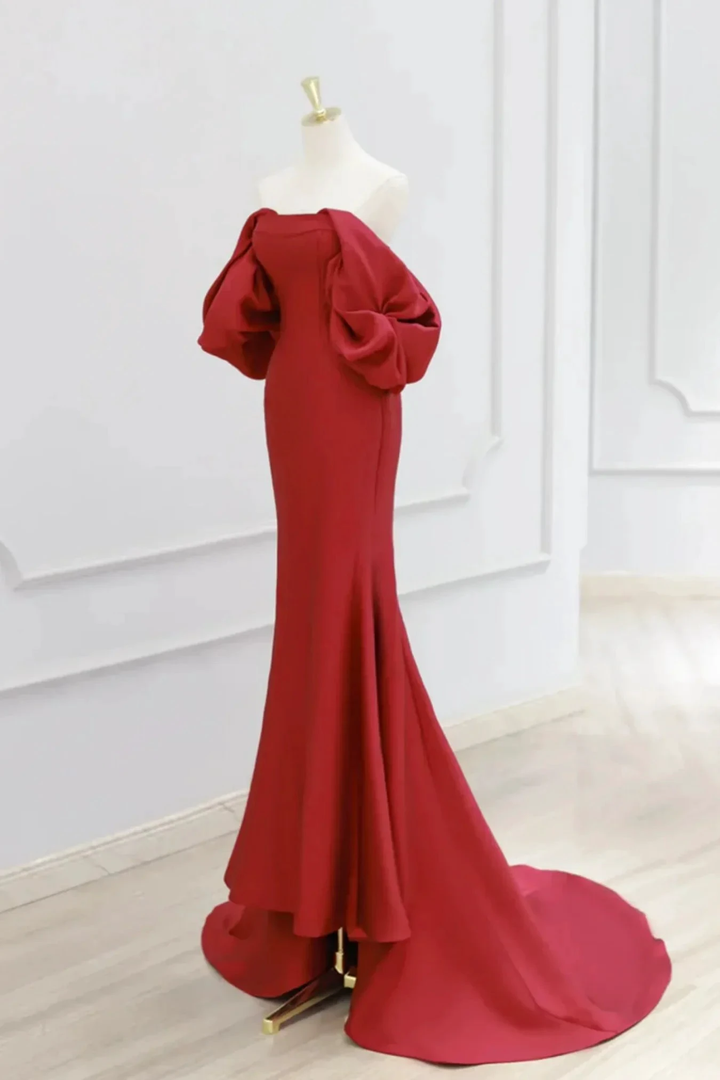 Charming Mermaid Satin Prom Dress Vintage Evening Dress Y4371 by simplepromdress