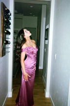 Charming Sheath/Column Satin Long Prom Dress,Off The Shoulder Evening Gown Y4057 by simplepromdress