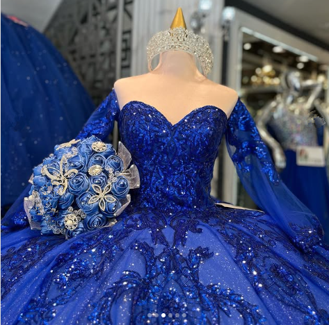 Luxuriöses königsblaues Quinceanera-Kleid, königsblaues Ballkleid Sweet 16 Kleid Y1130