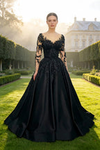 Black Luxury Gothic Wedding Dress Bridal Gown Heavy Beading  SW559