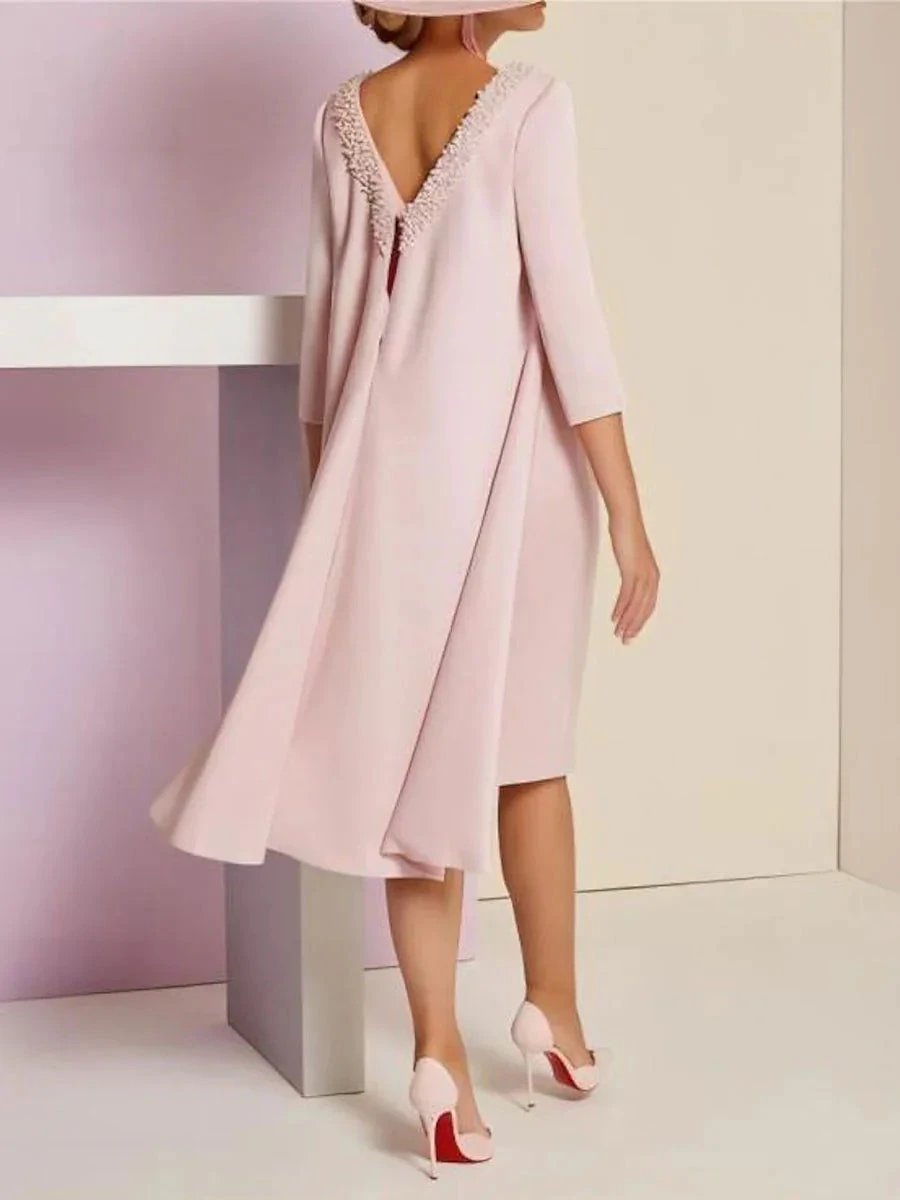 Sheath/Column Long Sleeves Mother of the Bride Dresses with Beading by Dreamylily