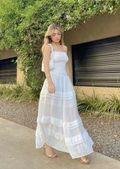 Unique White Long Evening Dress Strapless Layered A Line Party Prom Dress Y7552 by simplepromdress