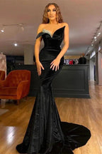 Ravishing Midnight Mermaid Long Prom Gown with V-Neck by BIZTUNNEL