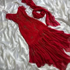 Beautiful Beaded Prom Dress Red Chiffon Mermaid Evening Dress Party Gown Y7527 by simplepromdress