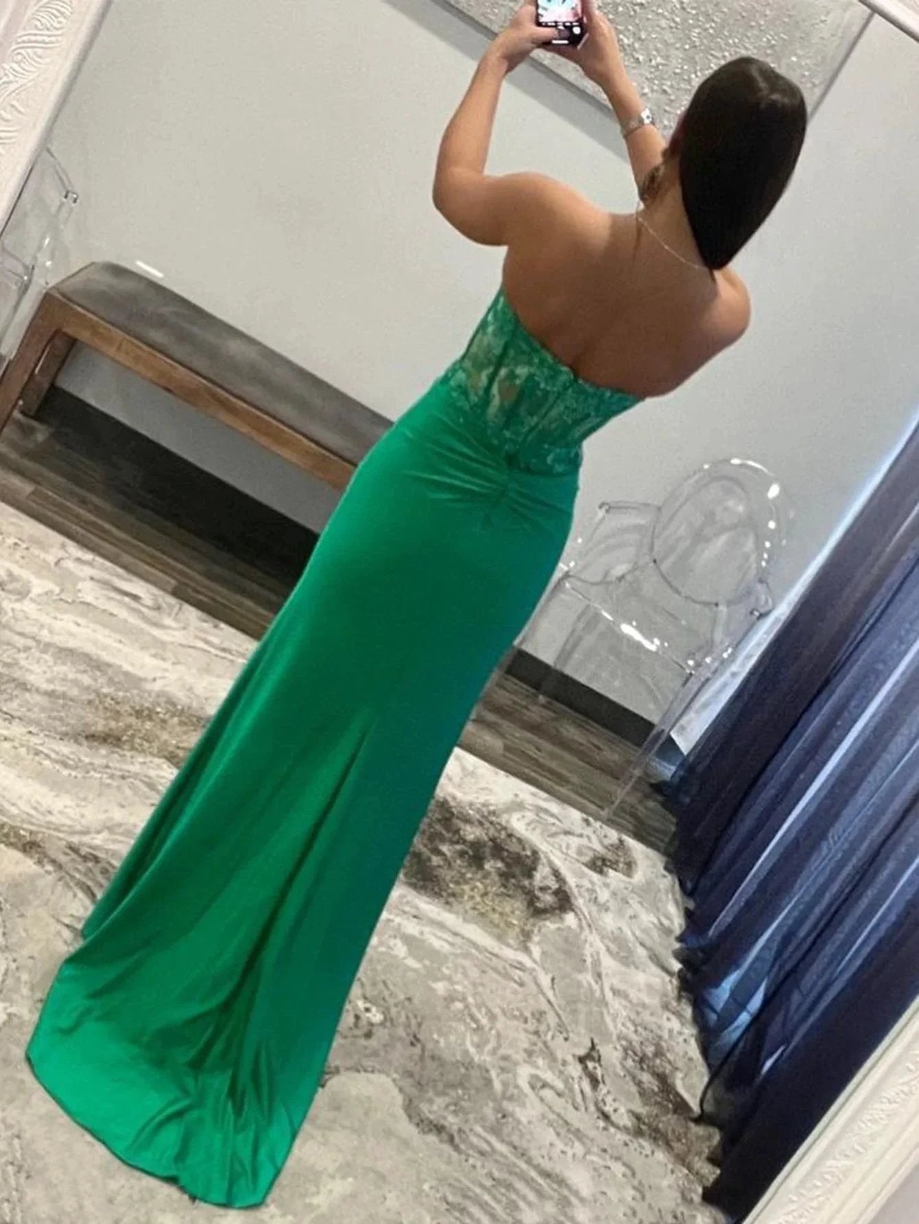 Ember |Sheath Strapless Sweetheart Long Prom Dress with Slit by KissProm