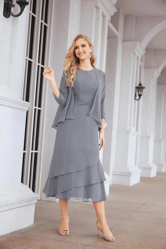 Sunnderly Two-Piece A-line Mother of The Bride Dress Formal Party Gown Dress SY28072 by numbersea
